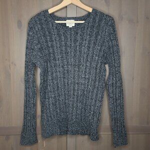 St. John's Bay Sweater X-Large Womens Space Dye Gray Long Sleeve Cotton Blend